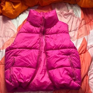 Pink puffer vest from Old Navy